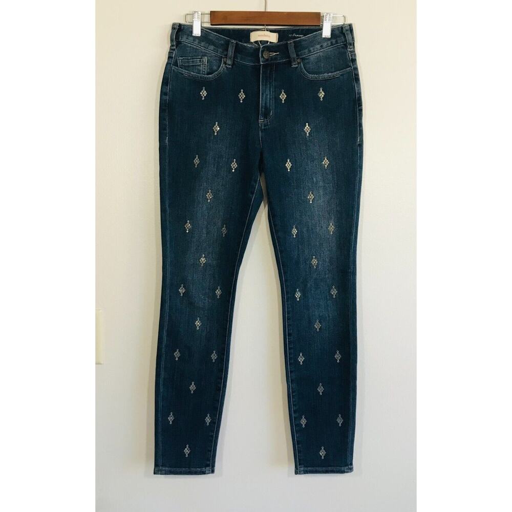 Sundance Catalog Primrose Denim Jeans 27 Skinny Casual Sequins Stretch